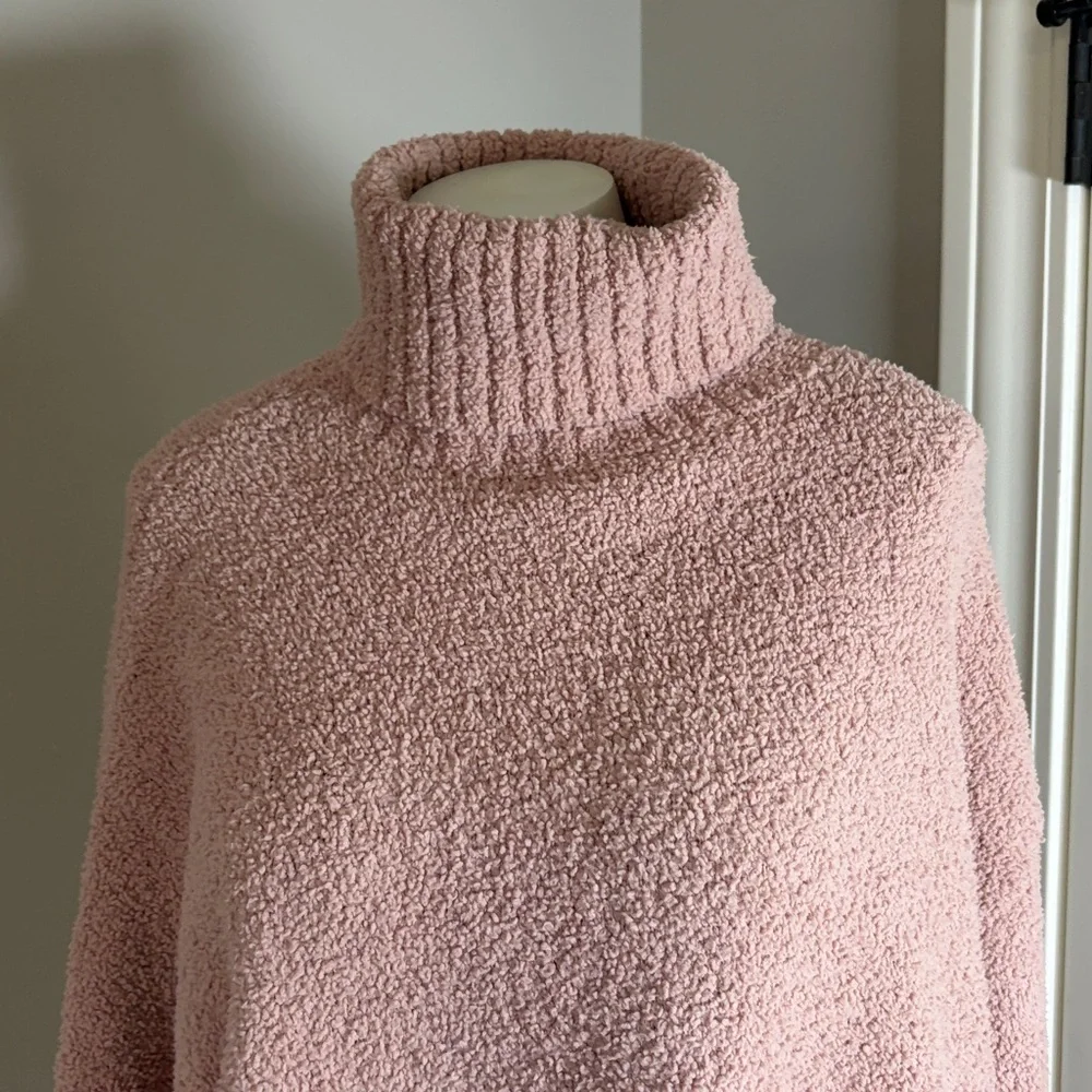 UGG Ylonda Turtleneck Sweater Pink Relaxed Cozy Plush Pullover Lounge Sz M - Picture 3 of 15